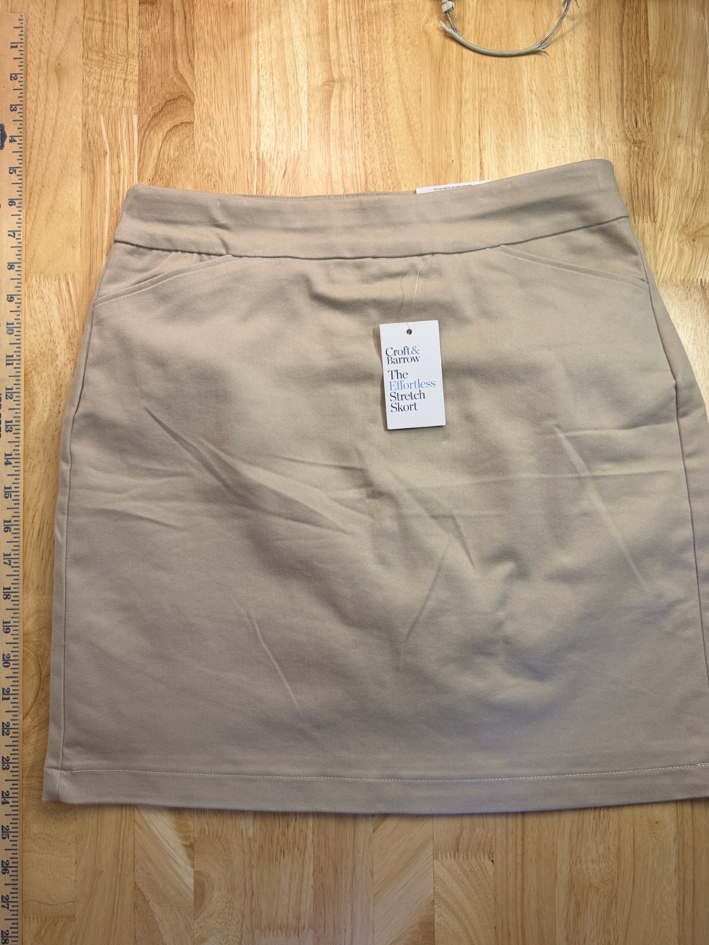 croft & barrow khaki beige mini skort